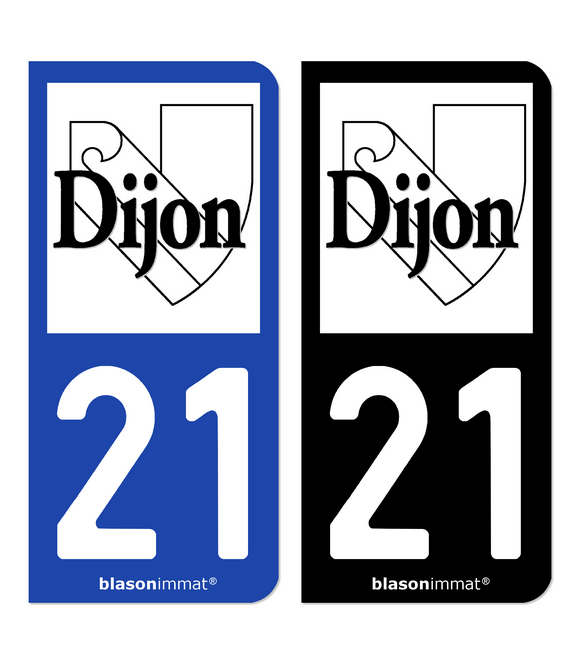 21 Dijon - Ville | Autocollant plaque immatriculation