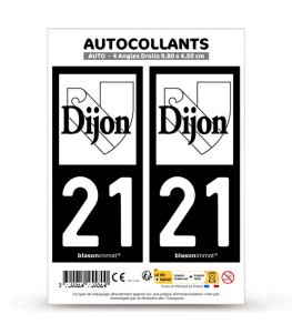 21 Dijon - Ville | Autocollant plaque immatriculation