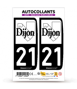 21 Dijon - Ville | Autocollant plaque immatriculation