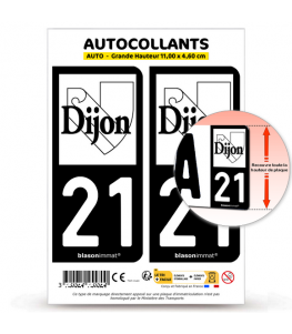 21 Dijon - Ville | Autocollant plaque immatriculation