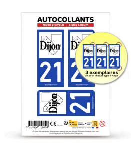 21 Dijon - Ville | Autocollant plaque immatriculation