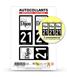 21 Dijon - Ville | Autocollant plaque immatriculation