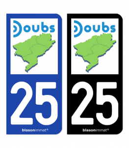 25 Doubs - Département | Autocollant plaque immatriculation