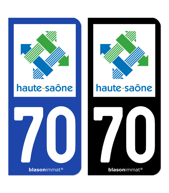 70 Haute-Saône - Département | Autocollant plaque immatriculation
