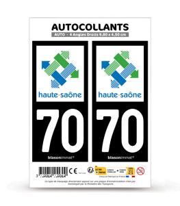 70 Haute-Saône - Département | Autocollant plaque immatriculation