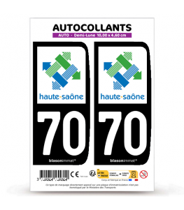 70 Haute-Saône - Département | Autocollant plaque immatriculation