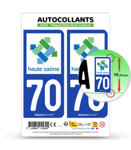 70 Haute-Saône - Département | Autocollant plaque immatriculation