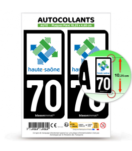 70 Haute-Saône - Département | Autocollant plaque immatriculation