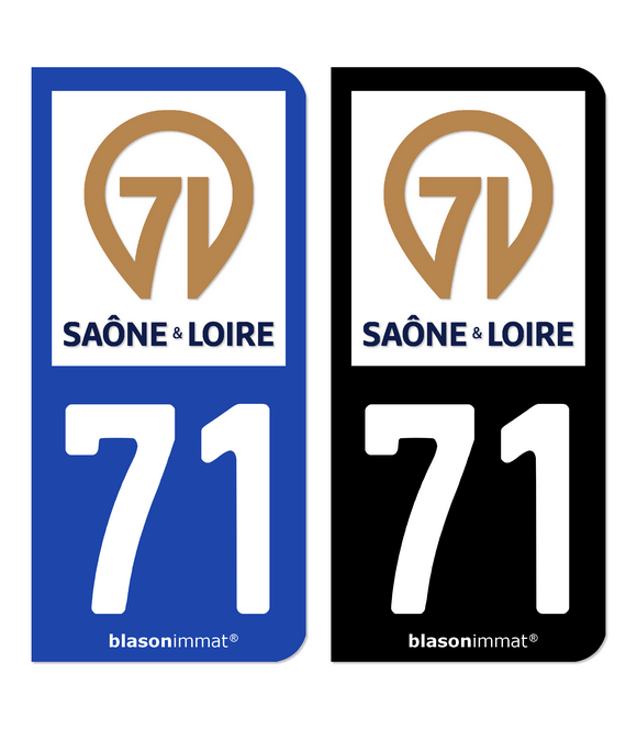 71 Saône-et-Loire - Département | Autocollant plaque immatriculation