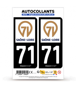 71 Saône-et-Loire - Département | Autocollant plaque immatriculation