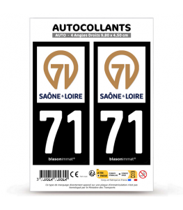 71 Saône-et-Loire - Département | Autocollant plaque immatriculation