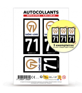 71 Saône-et-Loire - Département | Autocollant plaque immatriculation