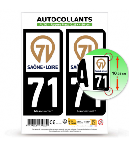 71 Saône-et-Loire - Département | Autocollant plaque immatriculation