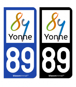 89 Yonne - Département | Autocollant plaque immatriculation