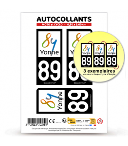 89 Yonne - Département | Autocollant plaque immatriculation