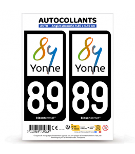 89 Yonne - Département | Autocollant plaque immatriculation