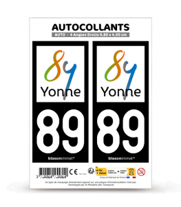 89 Yonne - Département | Autocollant plaque immatriculation