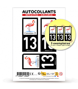 13 Camargue - Flamant Rose | Autocollant plaque immatriculation