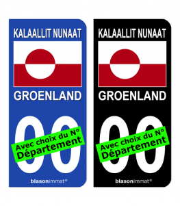 Groenland - Drapeau | Autocollant plaque immatriculation