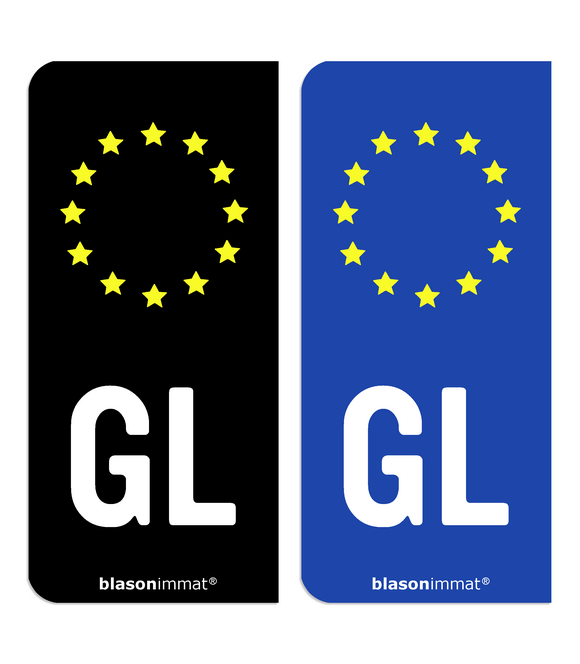GL Groenland - Identifiant Européen | Autocollant plaque immatriculation