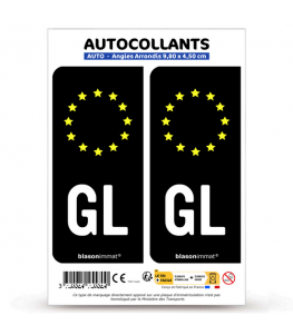 GL Groenland - Identifiant Européen | Autocollant plaque immatriculation