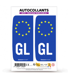 GL Groenland - Identifiant Européen | Autocollant plaque immatriculation