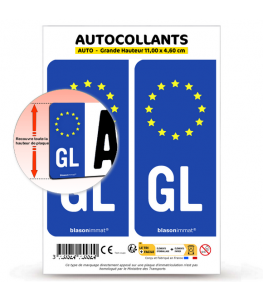 GL Groenland - Identifiant Européen | Autocollant plaque immatriculation