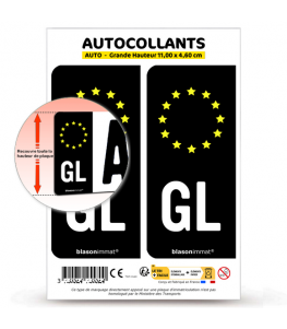 GL Groenland - Identifiant Européen | Autocollant plaque immatriculation