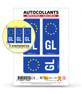 GL Groenland - Identifiant Européen | Autocollant plaque immatriculation