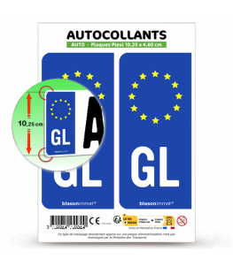 GL Groenland - Identifiant Européen | Autocollant plaque immatriculation