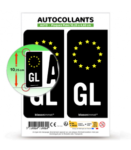 GL Groenland - Identifiant Européen | Autocollant plaque immatriculation