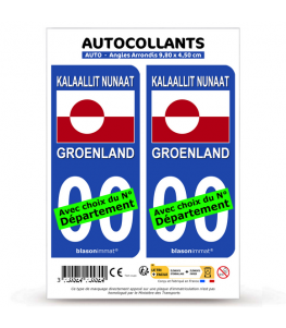 Groenland - Drapeau | Autocollant plaque immatriculation