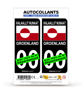 Groenland - Drapeau | Autocollant plaque immatriculation