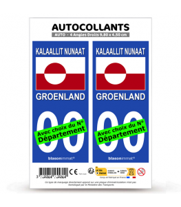 Groenland - Drapeau | Autocollant plaque immatriculation