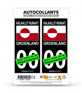 Groenland - Drapeau | Autocollant plaque immatriculation