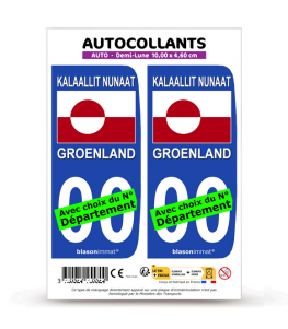 Groenland - Drapeau | Autocollant plaque immatriculation