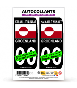 Groenland - Drapeau | Autocollant plaque immatriculation