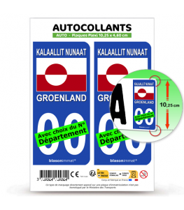 Groenland - Drapeau | Autocollant plaque immatriculation