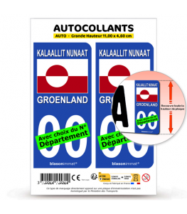 Groenland - Drapeau | Autocollant plaque immatriculation