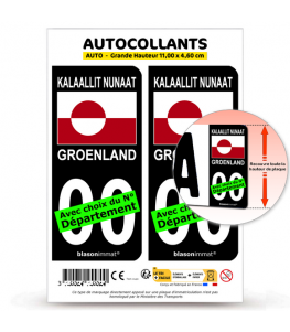 Groenland - Drapeau | Autocollant plaque immatriculation