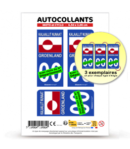 Groenland - Drapeau | Autocollant plaque immatriculation