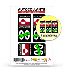 Groenland - Drapeau | Autocollant plaque immatriculation