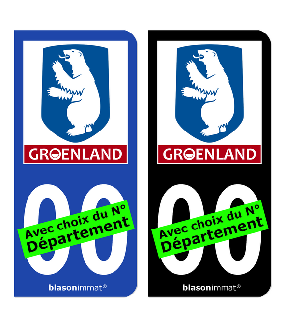 Groenland - Armoiries | Autocollant plaque immatriculation