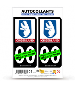 Groenland - Armoiries | Autocollant plaque immatriculation