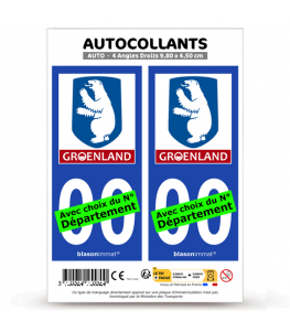 Groenland - Armoiries | Autocollant plaque immatriculation