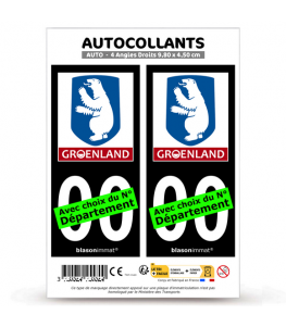 Groenland - Armoiries | Autocollant plaque immatriculation