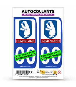Groenland - Armoiries | Autocollant plaque immatriculation