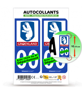 Groenland - Armoiries | Autocollant plaque immatriculation