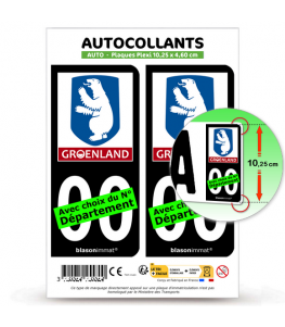 Groenland - Armoiries | Autocollant plaque immatriculation