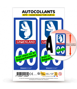 Groenland - Armoiries | Autocollant plaque immatriculation